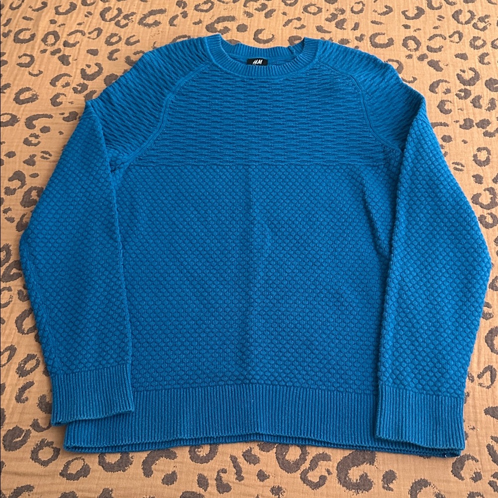 H&M Men's Teal Crewneck Sweater